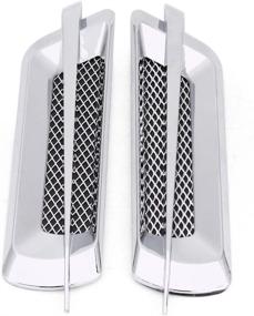 img 1 attached to 2-Pack Car Side Vents - Universal Steel 🚗 Air Flow Grille Duct Stickers for Fenders (Silver Plating)