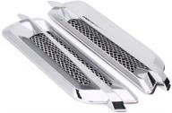 2-pack car side vents - universal steel 🚗 air flow grille duct stickers for fenders (silver plating) logo