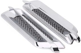 img 4 attached to 2-Pack Car Side Vents - Universal Steel 🚗 Air Flow Grille Duct Stickers for Fenders (Silver Plating)