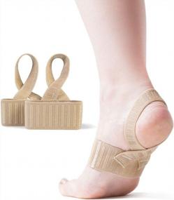 img 4 attached to Youth Compression Arch Support Brace: Relief For Sever'S Disease, Plantar Fasciitis, Heel Pain, Flat Feet, Fallen Arches, And Over-Pronation – 1 Pair Of Tuli'S X Brace