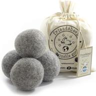 🧦 friendsheep wool dryer balls - xl organic 4 pack | reusable fair trade fabric softener | handmade, cruelty-free, premium quality | no lint | gray color logo