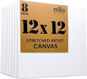 img 4 attached to 🎨 Milo Stretched Artist Canvas 12x12 Inch - Value Pack of 8 Canvases for Acrylic, Oil, Mixed Media & Pouring - Primed & Ready to Paint - 100% Cotton with Pine Wood Frame