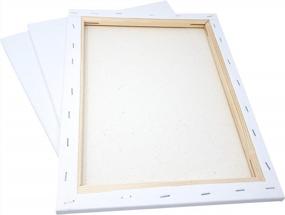 img 2 attached to 🎨 Milo Stretched Artist Canvas 12x12 Inch - Value Pack of 8 Canvases for Acrylic, Oil, Mixed Media & Pouring - Primed & Ready to Paint - 100% Cotton with Pine Wood Frame