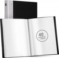 ktrio binder with plastic sleeves, 40 pockets presentation book with sheet protectors, display 80 pages of 8.5x11 inch paper, portfolio binder folder with clear sleeves, 1 pack logo