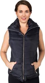 img 2 attached to 2LUV Quilted Flax Fur Hooded Vest 🧥 with Zip Closure - Women's Padded Fleece Jacket