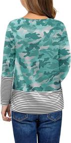 img 1 attached to Ecrocoo Striped Casual Crewneck Blouses Girls' Clothing : Tops, Tees & Blouses