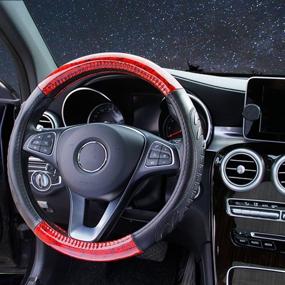 img 2 attached to YOGURTCK Microfiber Leather Wood Grain Steering Wheel Cover