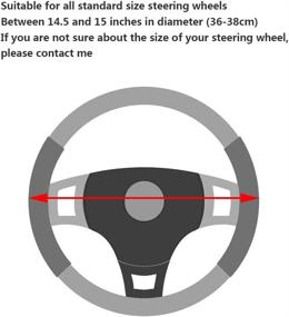 img 1 attached to YOGURTCK Microfiber Leather Wood Grain Steering Wheel Cover