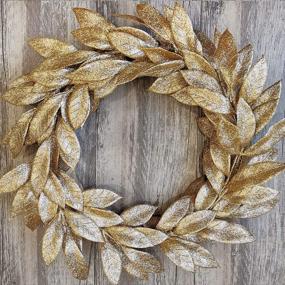img 1 attached to Добавьте блеска своему праздничному украшению с помощью 40 сияющих золотых искусственных листьев - идеально подходит для Рождества, свадеб и многого другого!
