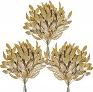 добавьте блеска своему праздничному украшению с помощью 40 сияющих золотых искусственных листьев - идеально подходит для рождества, свадеб и многого другого! логотип