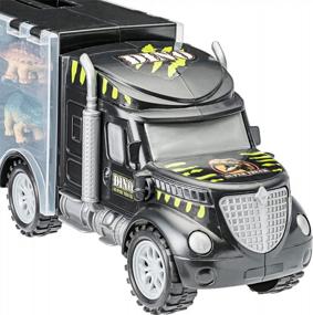 img 1 attached to 16-Piece Dinosaur Truck Carrier Playset For 3-5 Year Old Boys - 6 Dinosaurs & 2 Toy Trucks!