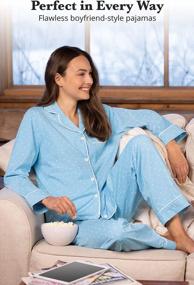 img 1 attached to 100% Cotton Jersey Boyfriend Pajama Set For Women By PajamaGram - Stylish And Comfortable Pajamas For Women