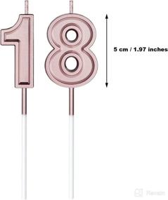 img 3 attached to 🎂 Rose Gold Number Candles for 18th Birthday Cake - Happy Birthday Cake Topper Decoration for Birthday Party, Wedding, Anniversary Celebrations