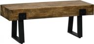 rustic garden bench with metal legs - perfect for indoor and outdoor use! logo