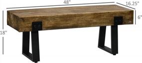 img 2 attached to Rustic Garden Bench With Metal Legs - Perfect For Indoor And Outdoor Use!