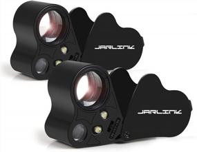 img 4 attached to Discover The Details: JARLINK 2 Pack 30X 60X Illuminated Jewelers Eye Loupe Magnifier With LED Light For Gems, Coins, Stamps And More