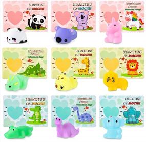 img 4 attached to 💌 36-Pack Valentine's Day Cards for Kids with 36 PCS Mochi Squishy Toys for Squeezing and 9 Different Designs - Classroom Exchange Party Favors