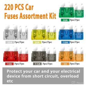 img 2 attached to 🚗 AutoEC Car Fuse Assortment Kit - 220pcs Automotive Fuses, 5/7.5/10/15/20/25/30A Car Blade Fuse Kit | Tester & Puller Included - Ideal for Car, RV, Truck, Motorcycle, Boat