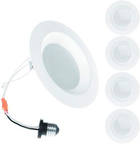 img 4 attached to 4 Pack 12.5W ECOELER 5/6 Dimmable LED Recessed Lighting Trim Downlight, 4000K Cool White, Energy Star & ETL Listed Ceiling Light Fixture, Damp Rated Replacement