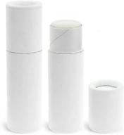 inventiv recyclable lip balm tubes - 50 pack 0.3 oz cardboard chapstick containers, matte white kraft paper logo