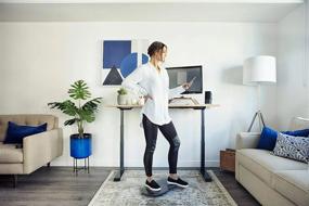 img 1 attached to Stay Active And Stable With AlleYoop Wood Rocker Board: 360° Omni-Directional Movement For Your Standing Desk