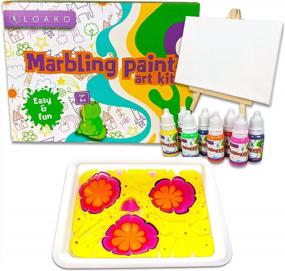 img 4 attached to Creative Craft Kit Art Set For Kids 6-12: Water Marbling Paint Kit - Arts & Crafts, Gifts Idea!