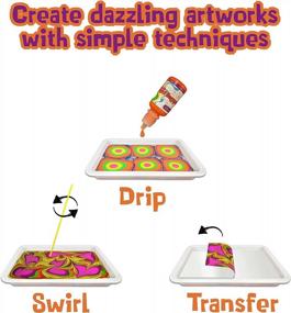 img 2 attached to Creative Craft Kit Art Set For Kids 6-12: Water Marbling Paint Kit - Arts & Crafts, Gifts Idea!