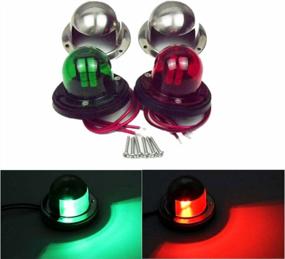 img 3 attached to Marine Boat Yacht Pontoon Stainless Steel LED Bow Navigation Lights - Pair Of Red And Green LED Lights For 12V System