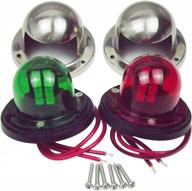 marine boat yacht pontoon stainless steel led bow navigation lights - pair of red and green led lights for 12v system logo