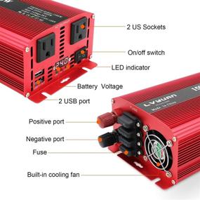 img 3 attached to 💡 Yinleader 1500W Power Inverter 24V DC to 110V/120V AC with 2 AC Outlets, Dual 3.1A USB Ports - Ideal for RV Caravan Truck Laptop Camping (Peak Power 3000 Watt)