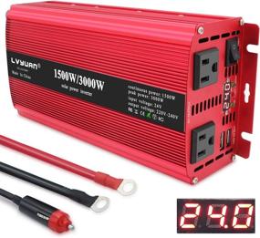 img 4 attached to 💡 Yinleader 1500W Power Inverter 24V DC to 110V/120V AC with 2 AC Outlets, Dual 3.1A USB Ports - Ideal for RV Caravan Truck Laptop Camping (Peak Power 3000 Watt)