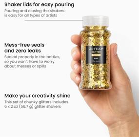 img 1 attached to Arteza Chunky Glitter Set, 6 X 2-Oz Bottles Of Jewel-Toned Glitter For Resin, Glue, Acrylic Paint, And More – Perfect For DIY Projects And Holiday Art Supplies