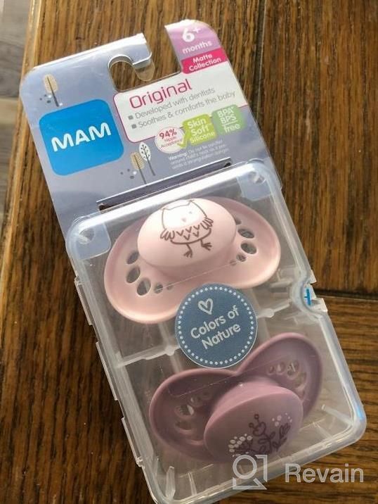 img 1 attached to MAM Original Matte Baby Pacifier, Nipple Shape Helps Promote Healthy Oral Development, Sterilizer Case, 2 Pack, 6-16 Months, Boy,2 Count (Pack Of 1) review by Heather Brown