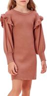 sweater dresses with lantern sleeves for apricot girls' clothing – stylish dresses to stay warm and trendy logo