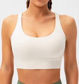 img 3 attached to Women'S Lavento Strappy Sports Bra - Longline Padded Medium Support For Yoga Training