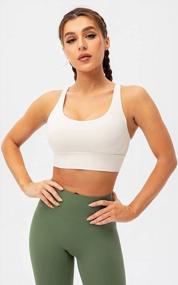 img 1 attached to Women'S Lavento Strappy Sports Bra - Longline Padded Medium Support For Yoga Training