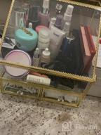 img 1 attached to Gold Glass Makeup And Jewelry Organizer With 2 Drawers - InnSweet Cosmetic Display Case review by Elizabeth Adams
