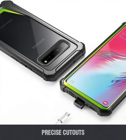 img 1 attached to Galaxy S10 5G Rugged Case — серия Guardian, полноразмерный гибридный чехол с поддержкой беспроводной зарядки (без встроенной защиты экрана) для Samsung Galaxy S10 5G 6,7 дюйма (2019), зеленый