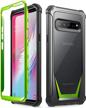 galaxy s10 5g rugged case - guardian series, full-body hybrid cover with wireless charging support (no built-in screen protector) for samsung galaxy s10 5g 6.7 inch (2019), green logo