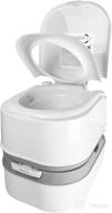 🚽 mupera double-outlet portable toilet - 6.4 gallon with level indicator (2022 new) - anti-leak porta potty for rv, camping, and travel - white logo