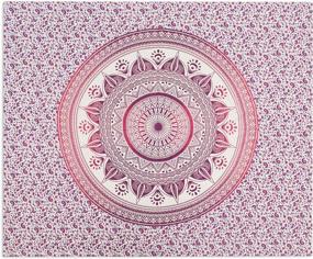 img 1 attached to Гобелен Americanflat Mandala Гобелен Настенный - Бохо Хиппи Инди Красочное украшение Художественное одеяло для гостиной, спальни или общежития колледжа - Изготовлено вручную в Индии 100% хлопок 90X102 Фиолетовый