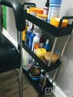 img 1 attached to Gray Rolling Utility Cart With 3 Tiers - Organize Narrow Spaces In Kitchen, Bathroom, And Laundry Room With Slide Out Mobile Shelving Unit From SOLEJAZZ review by Haji Anderson
