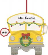 personalized school bus ornament – charming polyresin bus driver ornaments – unique school bus christmas ornament – school teacher ornaments – my first day of school ornament – graduation keepsake logo