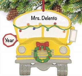 img 3 attached to Personalized School Bus Ornament – Charming Polyresin Bus Driver Ornaments – Unique School Bus Christmas Ornament – School Teacher Ornaments – My First Day Of School Ornament – Graduation Keepsake