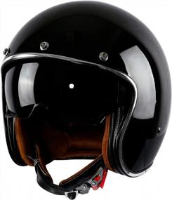 img 4 attached to Мотоциклетный шлем с открытым лицом 3/4 в стиле ретро с солнцезащитным козырьком для Chopper Scooter Cruiser - XFMT DOT Approved