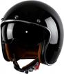 retro style 3/4 open face motorcycle helmet with sun visor for chopper scooter cruiser - xfmt dot approved logo