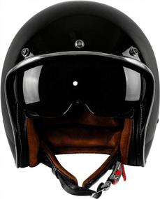 img 2 attached to Мотоциклетный шлем с открытым лицом 3/4 в стиле ретро с солнцезащитным козырьком для Chopper Scooter Cruiser - XFMT DOT Approved
