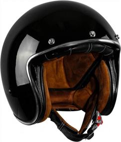 img 1 attached to Мотоциклетный шлем с открытым лицом 3/4 в стиле ретро с солнцезащитным козырьком для Chopper Scooter Cruiser - XFMT DOT Approved