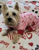 img 1 attached to ❤️ KYEESE Valentine's Day Dog Pajamas: Pink Heart Patterned PJs for Small Dogs - Soft, Stretchable Velvet Onesie for Holiday Comfort review by Billy Ivy