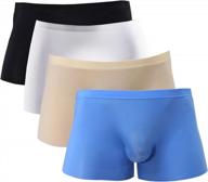 yateen men's ice silk boxer briefs - traceless underwear logo
